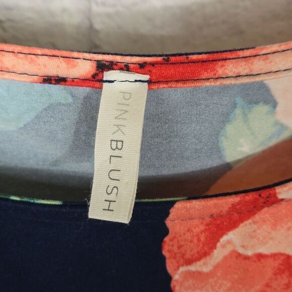 PINKBLUSH Maternity Poppy Floral Fitted Bodycon Midi Dress Jersey Knit Stretchy - Picture 7 of 10